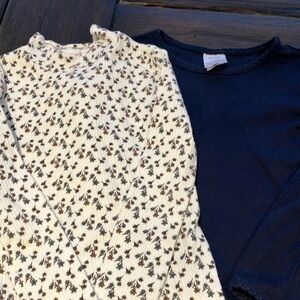 Floral Print and Navy Kids Shirts & Tops
